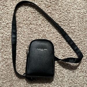 Inicat Faux Black Leather Crossbody Bag